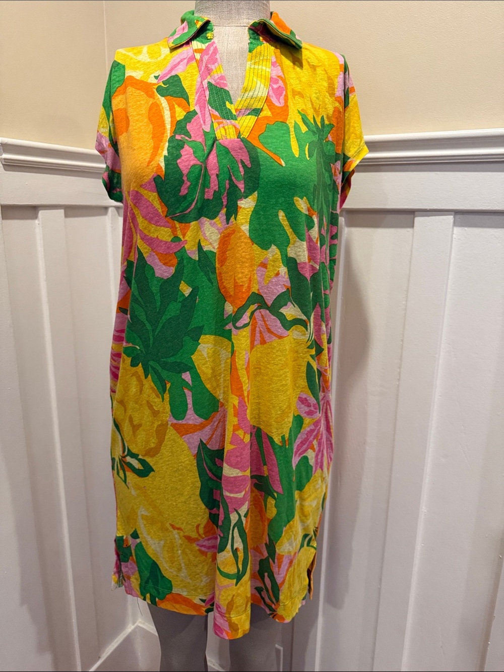 C&C California linen blend shift dress